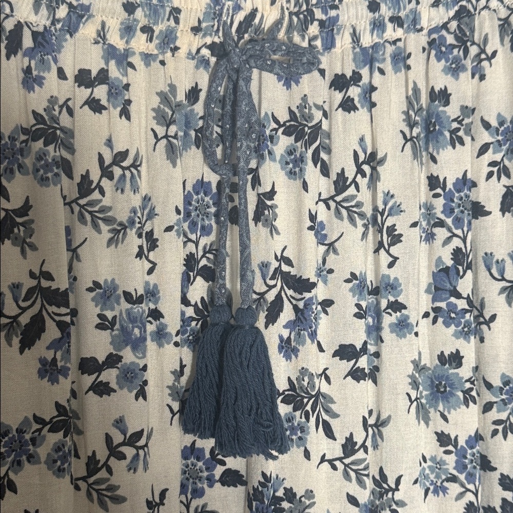 SPELL Elle Midi Skirt Floral Blue and White Size Small - Picture 6 of 10